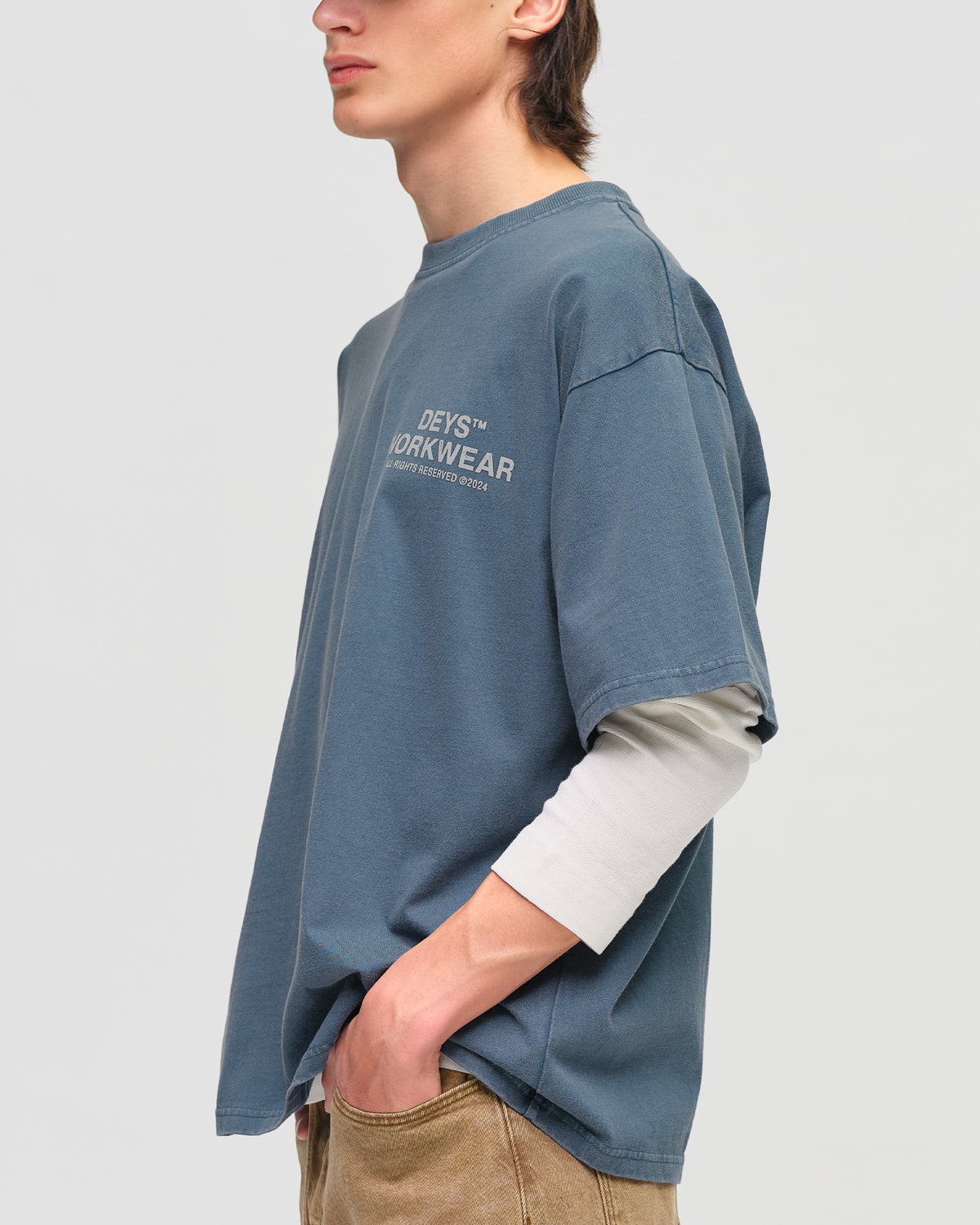 Hillside Tee - Washed Blue — view 4