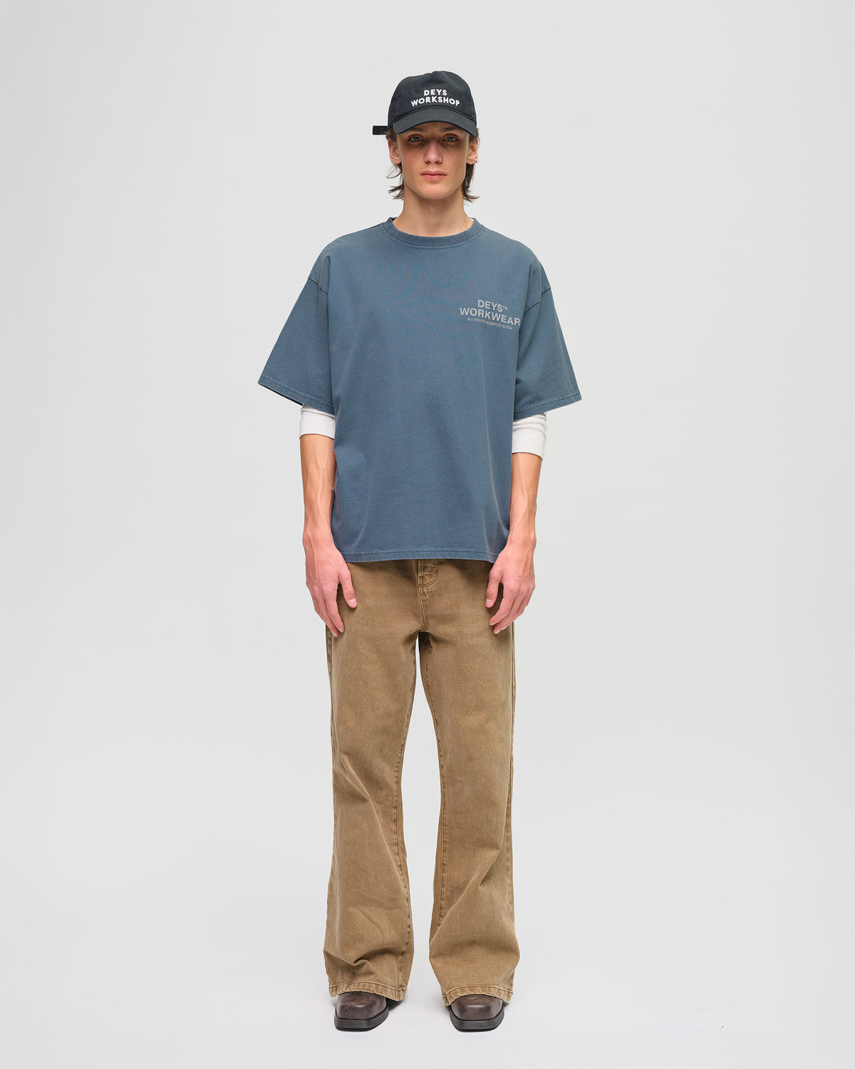 Hillside Tee - Washed Blue — view 1