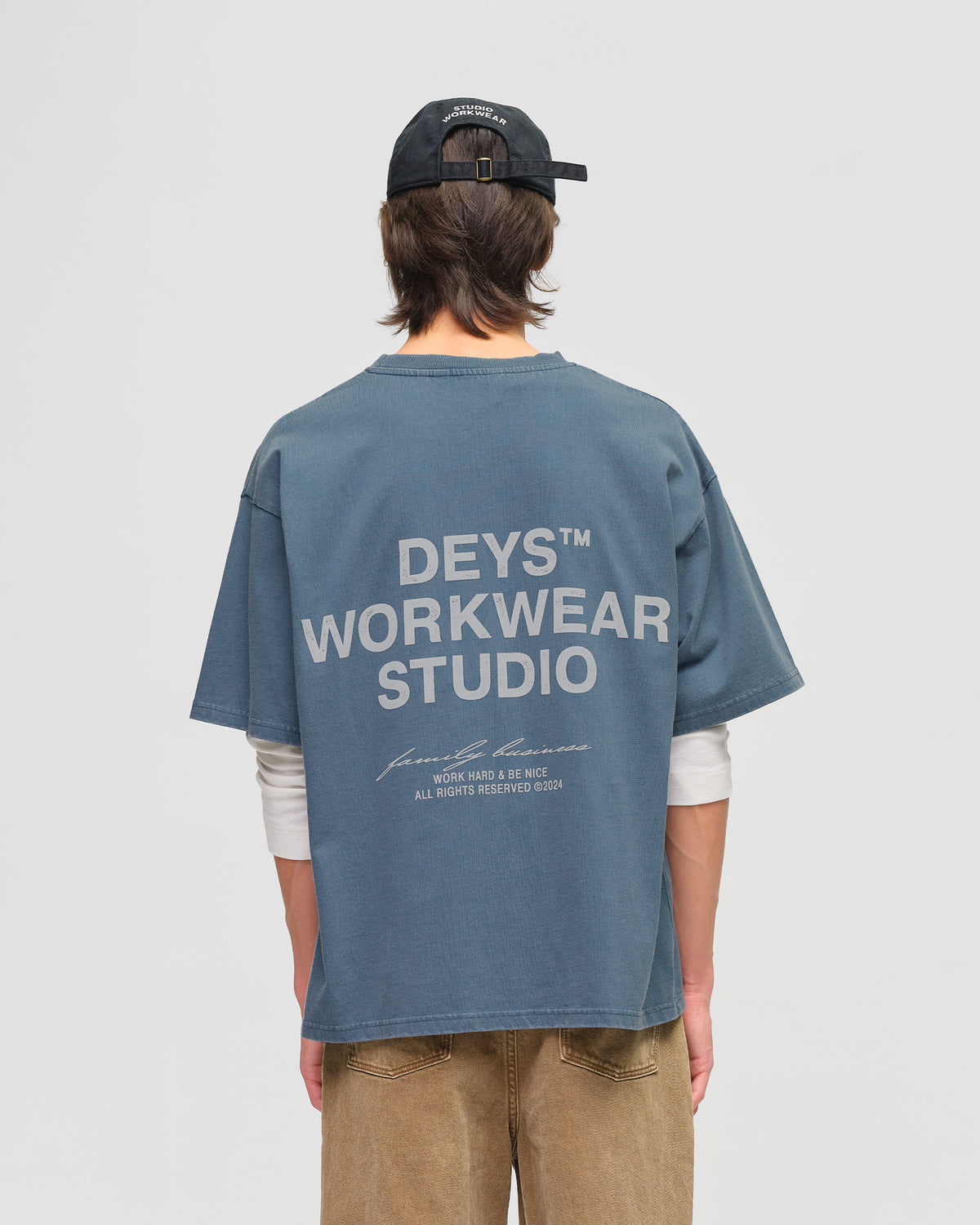 Hillside Tee - Washed Blue — view 3