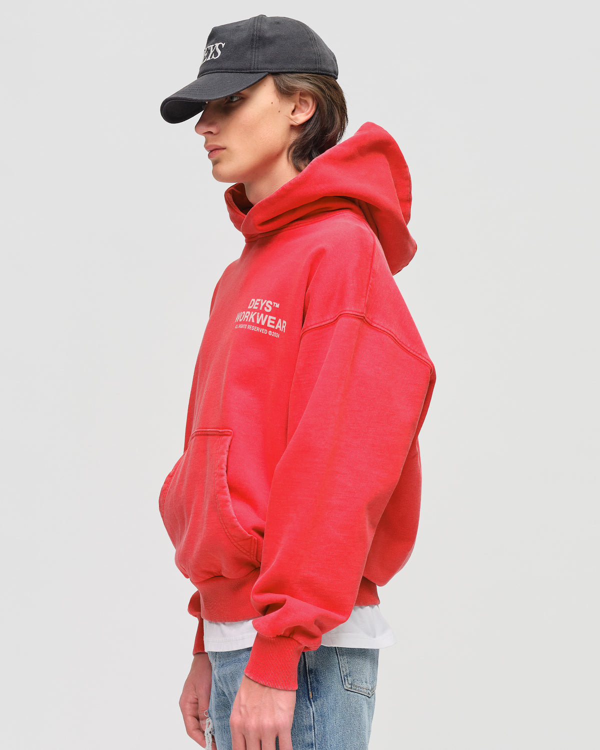 Hillside Hoodie - Washed Red — view 4