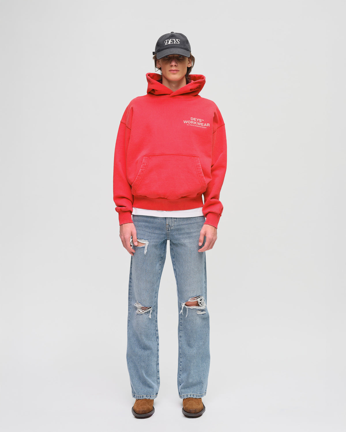 Hillside Hoodie - Washed Red — view 1