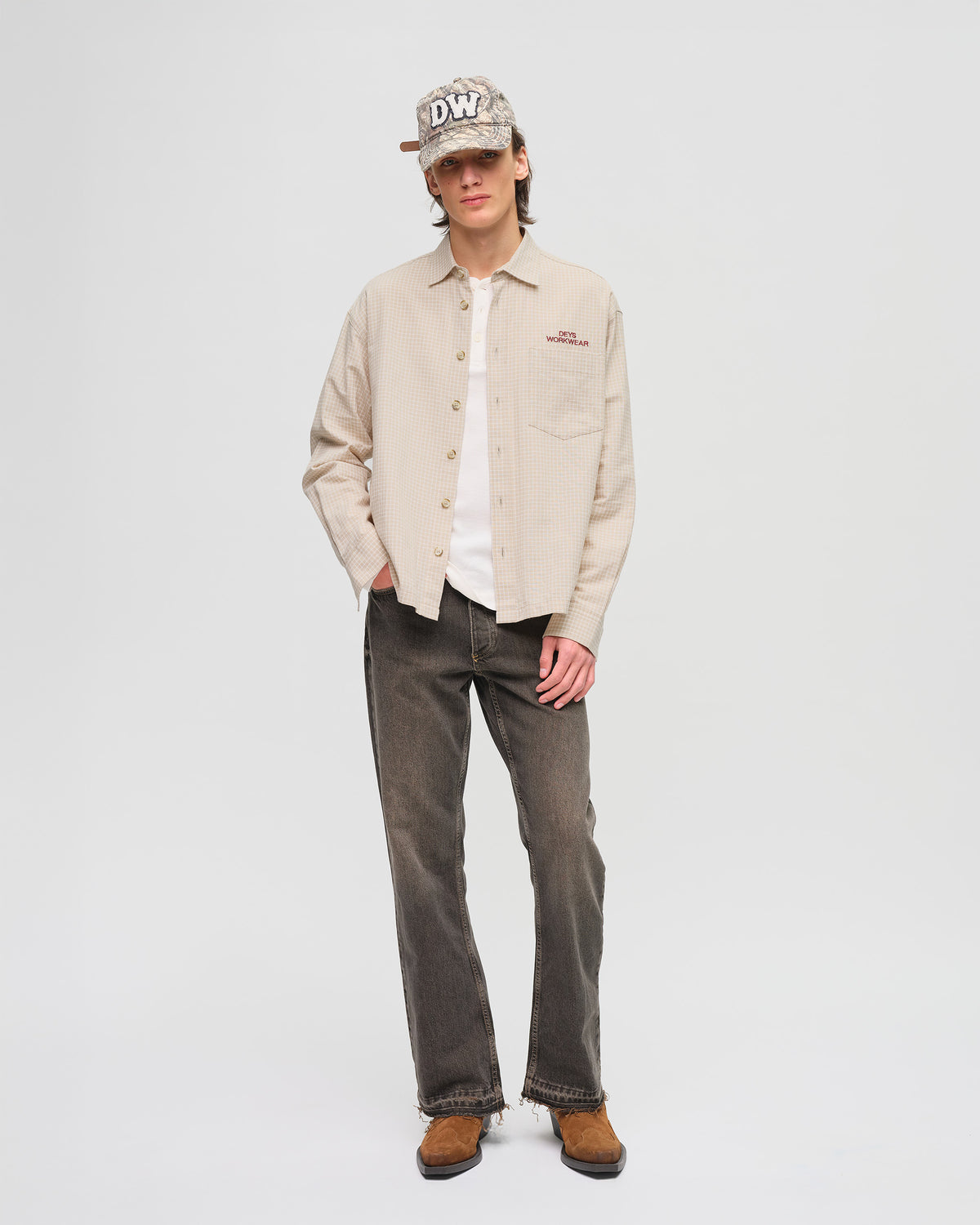 Bellflower Shirt - Beige Check — view 1