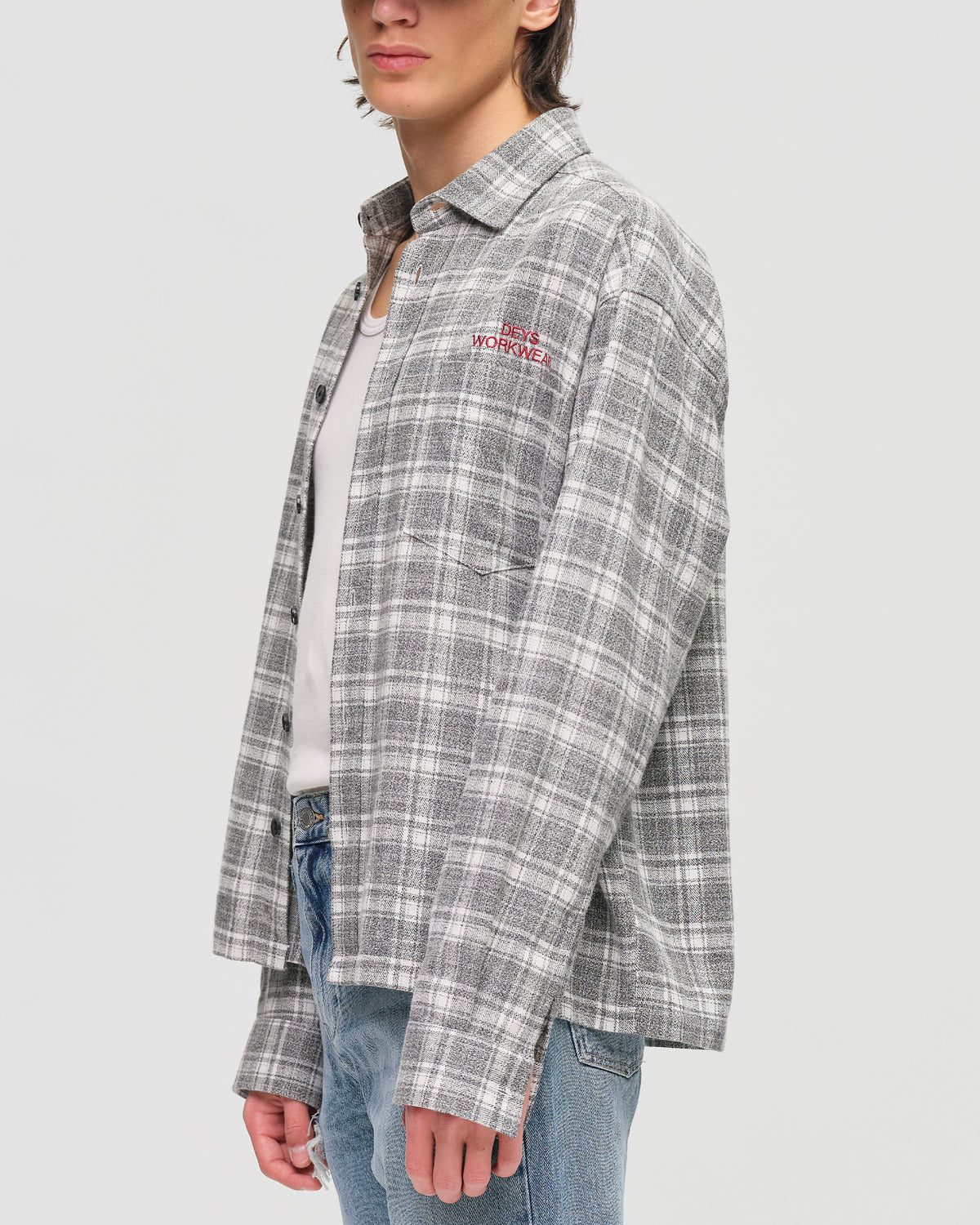 Bellflower Spring Flannel - Charcoal Check — view 4