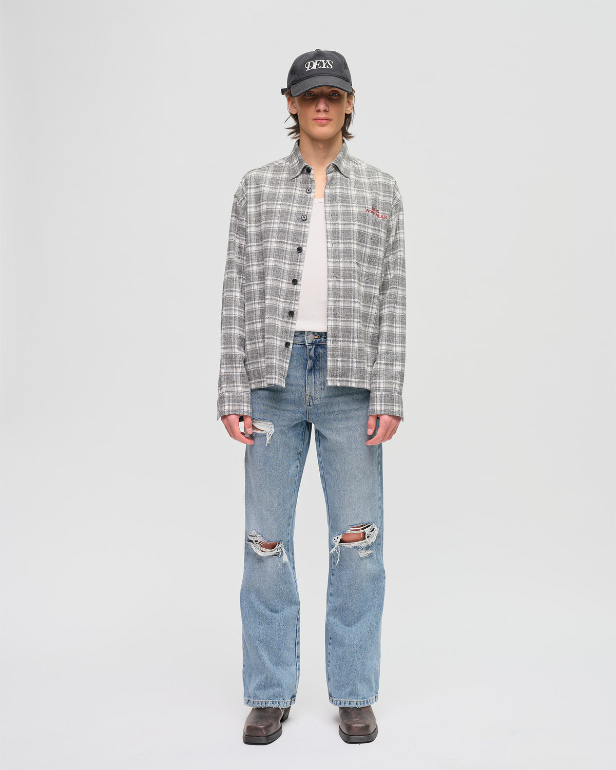Bellflower Spring Flannel - Charcoal Check — view 1