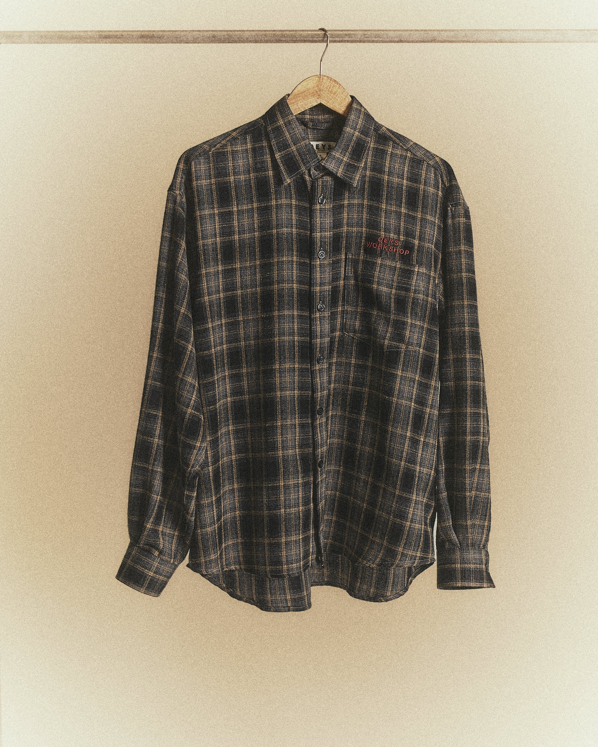 Colton Flannel - Grey Check detail